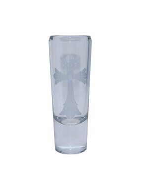 Chrome Hearts Baccarat Cross Motif Glass Vase Clear